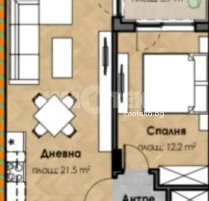 Снимка 2 — Двустаен апартамент в Малинова долина с асансьор