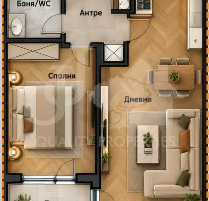Photo 4 — Two-room apartment in Malinova Dolina with terrace