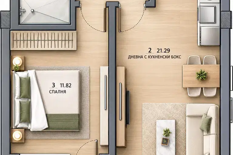 2-bedroom apartment in Sofia, Malinova Dolina