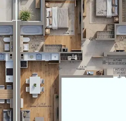 Photo 4 — 3-room apartment in Malinova Dolina with terrace