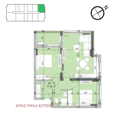 Снимка 2 — Тристаен апартамент в Малинова долина с тераса