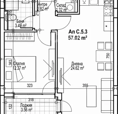 Photo 4 — Two-room apartment in Manastirski Livadi with elevator