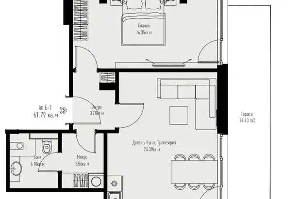 2-bedroom apartment in Sofia, Manastirski Livadi