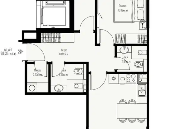 3-bedroom apartment in Sofia, Manastirski Livadi