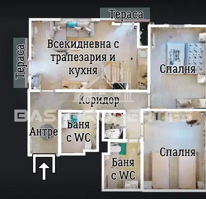 Снимка 2 — Тристаен апартамент с две тераси в Младост 2, София