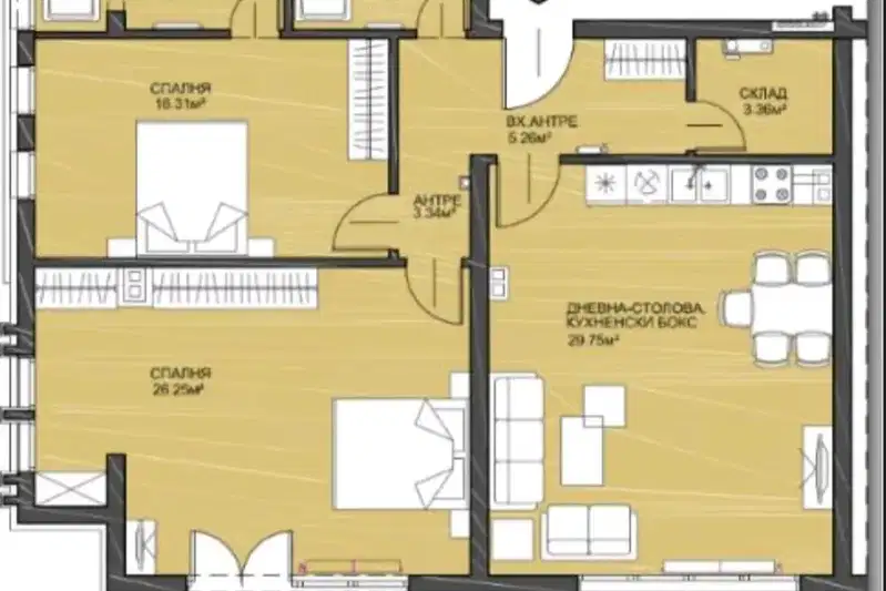 3-bedroom apartment in Sofia, Mladost 3
