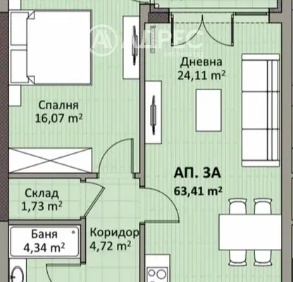 Снимка 3 — Двустаен апартамент с лоджия в Надежда 2, София