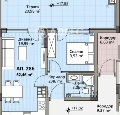 Снимка 4 — Двустаен апартамент с тераса в Надежда 2, София