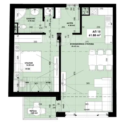 Photo 2 — Two-room apartment in Nadezhda 3 with elevator, Sofia