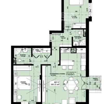 Photo 2 — Three-room apartment in Nadezhda 3 with elevator