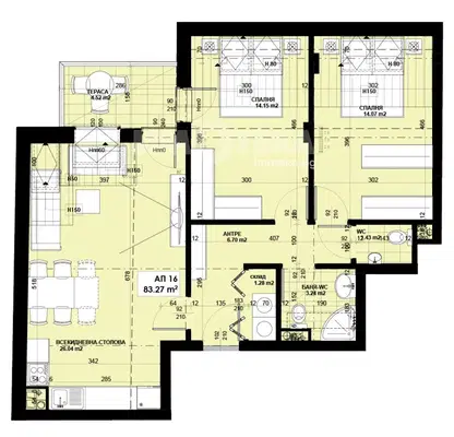 Photo 2 — Three-room apartment in Nadezhda 3 with elevator and parking space