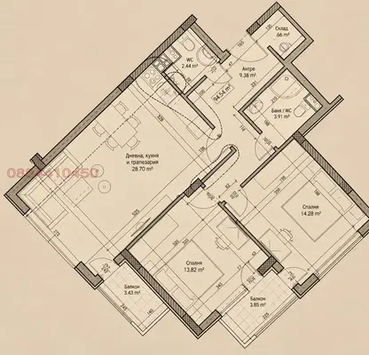 Photo 3 — Three-room apartment with two terraces in Obelya, Sofia
