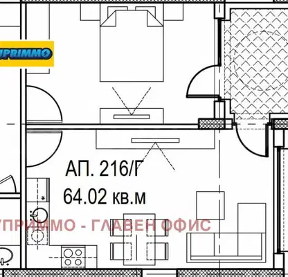 Снимка 2 — Двустаен апартамент в Обеля 2 с тераса и асансьор