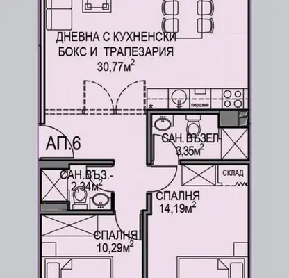 Снимка 3 — Тристаен апартамент в Обеля 2 с подземен паркинг