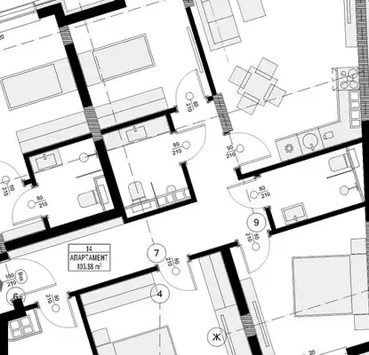 Photo 5 — Four-room apartment in Oborishte with modern facade