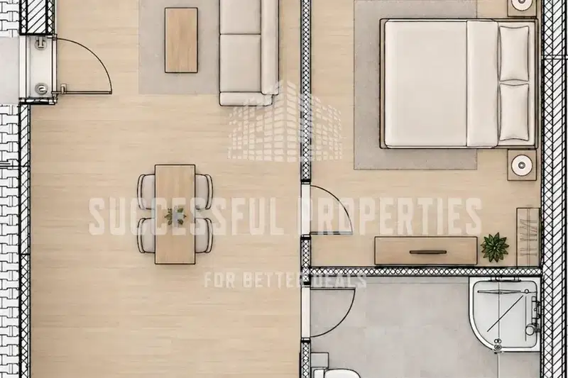 Two-room apartment in Ovcha Kupel with ground floor layout