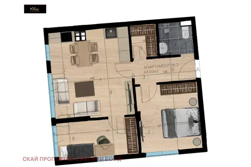 Three-room apartment 77 sq m in Ovcha kupel with southwest aspect