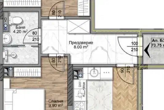 Тристаен апартамент с две тераси в Овча купел, София
