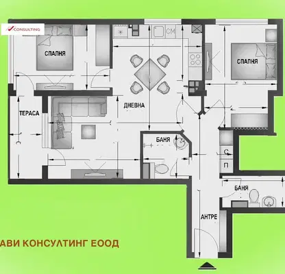 Снимка 2 — Тристаен апартамент с тераса в Овча купел 2, София