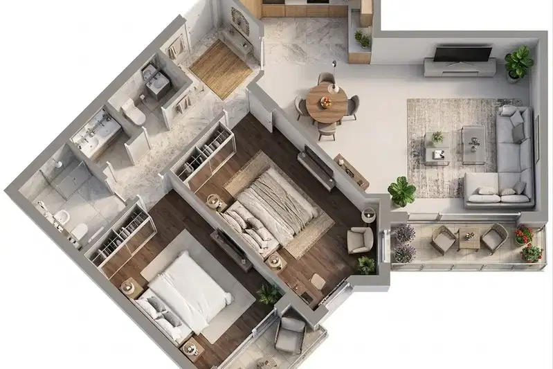 Three-room apartment with terrace in Poligona, Sofia