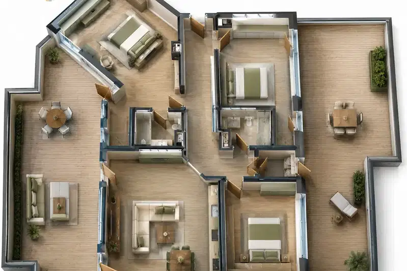 Four-room apartment with terrace in Poligona, Sofia