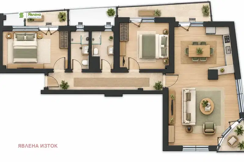 3-bedroom apartment in Sofia, Reduta