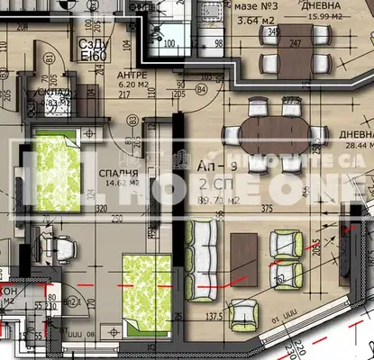 Photo 2 — Three-room apartment with two terraces in Reduta district, Sofia