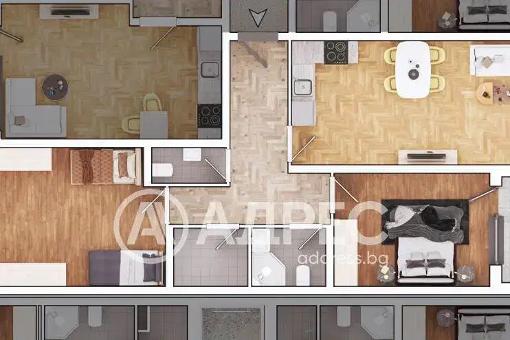 Three-room apartment in Slavia with terrace and parking space