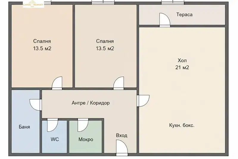 Three-room apartment with southeast aspect in Strelbishte, Sofia