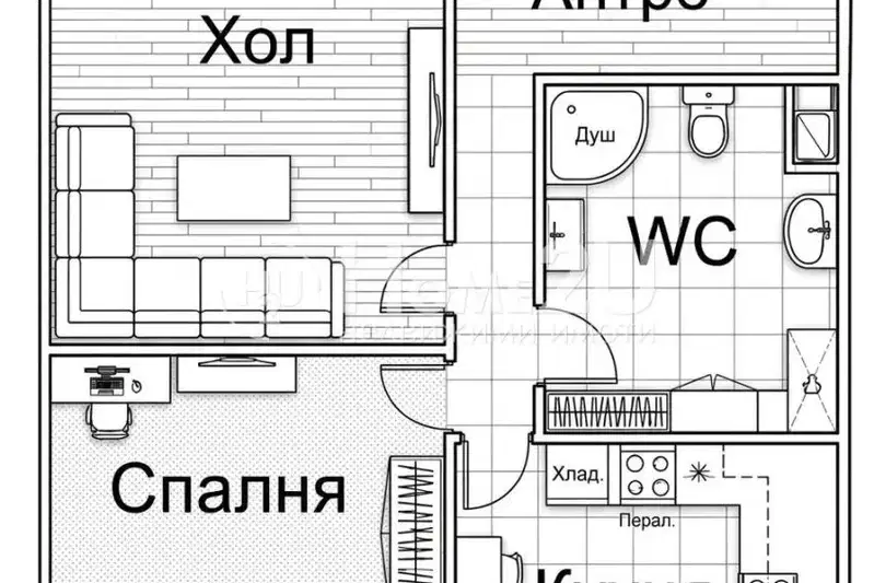 Двустаен апартамент в Сухата река с функционално разпределение