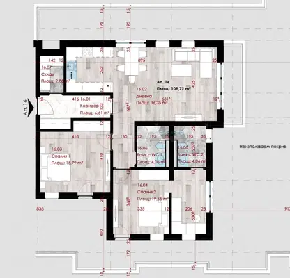 Снимка 2 — Тристаен апартамент в кв. Витоша с тераса в София
