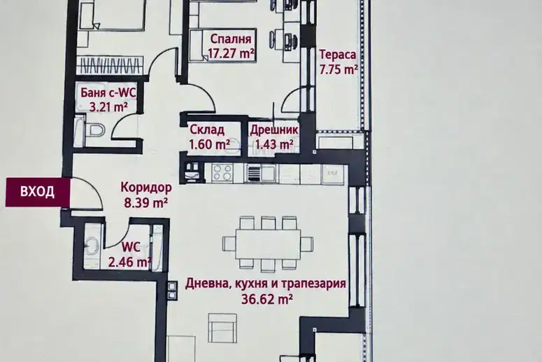 3-bedroom apartment in Sofia, Zona B-5