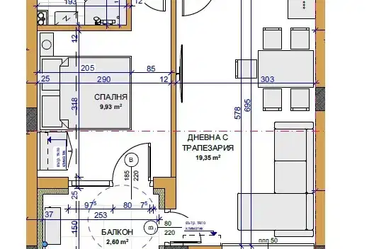 Двустаен апартамент в Стара Загора, Аязмото, ново строителство