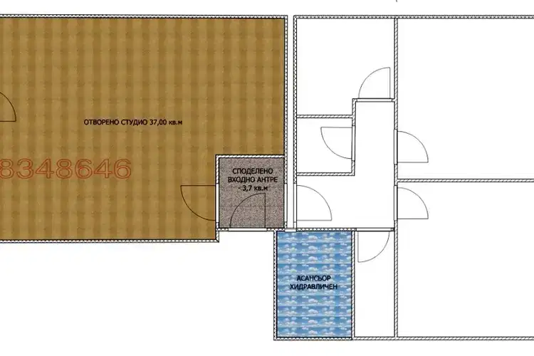 one-room apartment in Center Stara Zagora with terrace