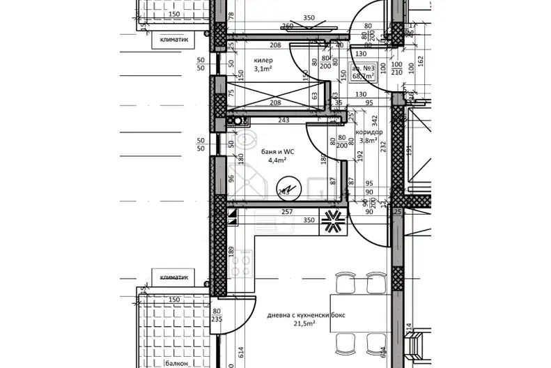 Two-room apartment in Izgrev, Varna with parking space