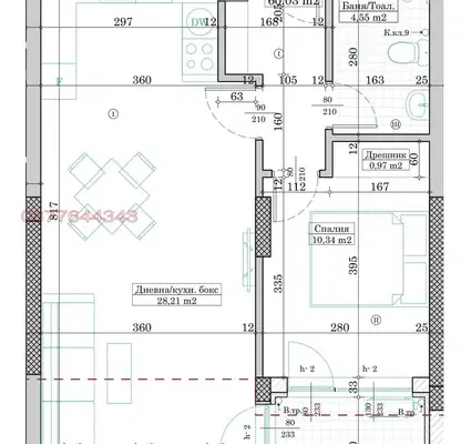 Photo 4 — Two-room apartment with south aspect in Levski, Varna