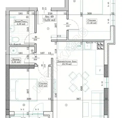 Снимка 2 — Тристаен апартамент в Левски 1, Варна с балкон