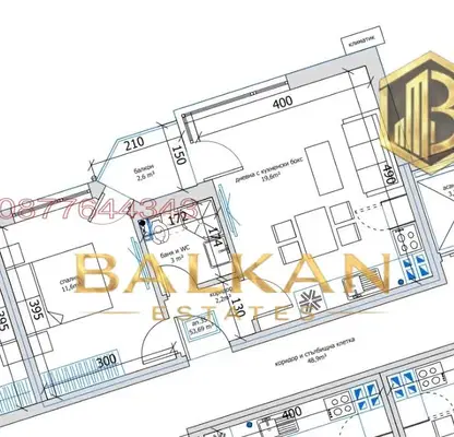 Photo 5 — Two-room apartment in m-t Pchelina, Varna with terrace