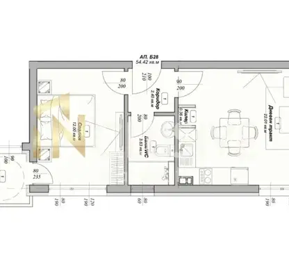 Снимка 3 — Двустаен апартамент в Пчелина, Варна с балкон и асансьор