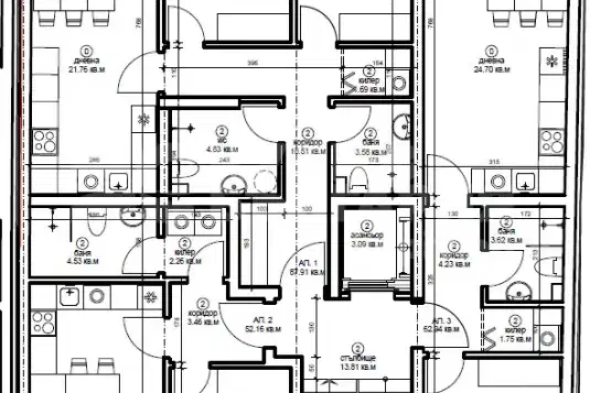 Three-room apartment near Okrazhna bolnitsa with parking space in Varna