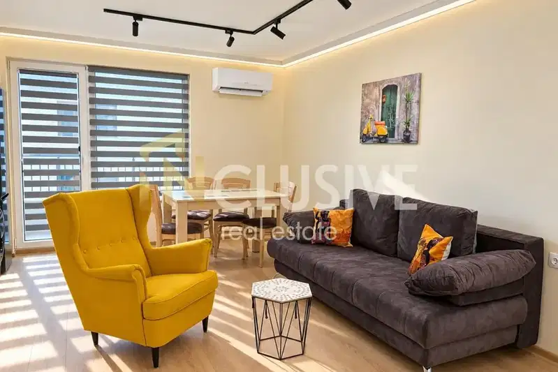 Two-room apartment with two terraces in Pobeda district, Varna