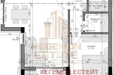 Двустаен апартамент 75 кв.м в кв. Виница, Варна с тераса