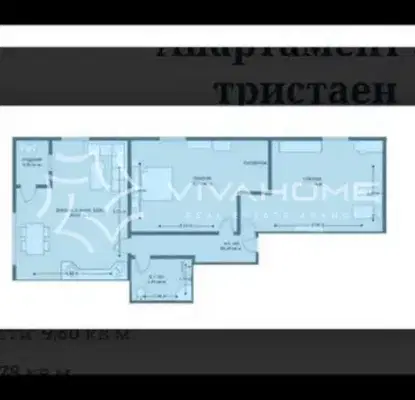 Снимка 2 — Тристаен апартамент с лоджия във Виница, Варна