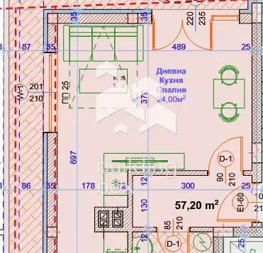 Photo 3 — One-room apartment in Vazrazhdane 1 with terrace