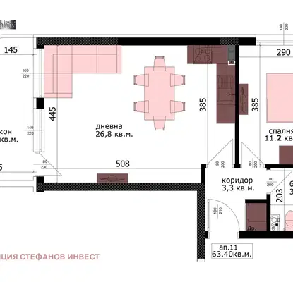 Снимка 3 — Двустаен апартамент в Възраждане 3, Варна с тераса