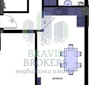 Снимка 3 — Тристаен апартамент в Възраждане 3 с голяма лоджия