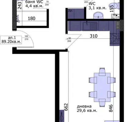 Photo 3 — Three-room apartment in Vazrazhdane 3 with loggia and elevator