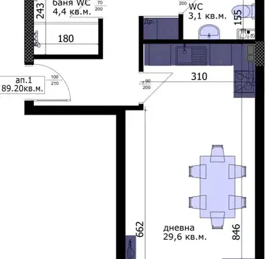 Photo 4 — Three-room apartment in Vazrazhdane 3 with loggia and elevator