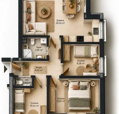 Photo 2 — 4-room apartment in Varna, Vazrazhdane 3 with underground garage