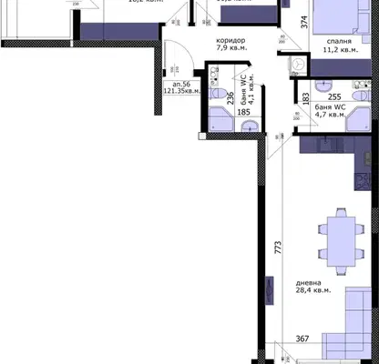 Photo 3 — 4-room apartment in Varna, Vazrazhdane 3 with two terraces